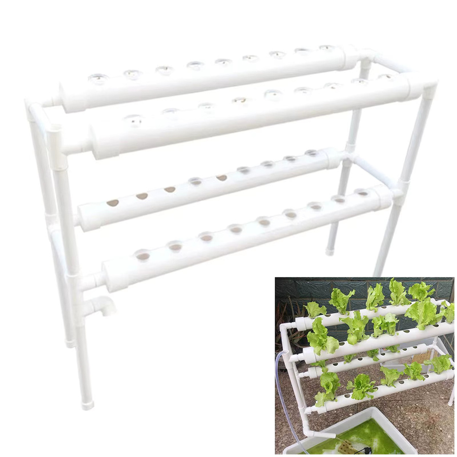 Hydroponisches Grow Kit mit 36 oder 72 Löchern in zwei Schichten, weißes PVC-System für Gemüse, Salat, Blumen und Früchte - Bild 2