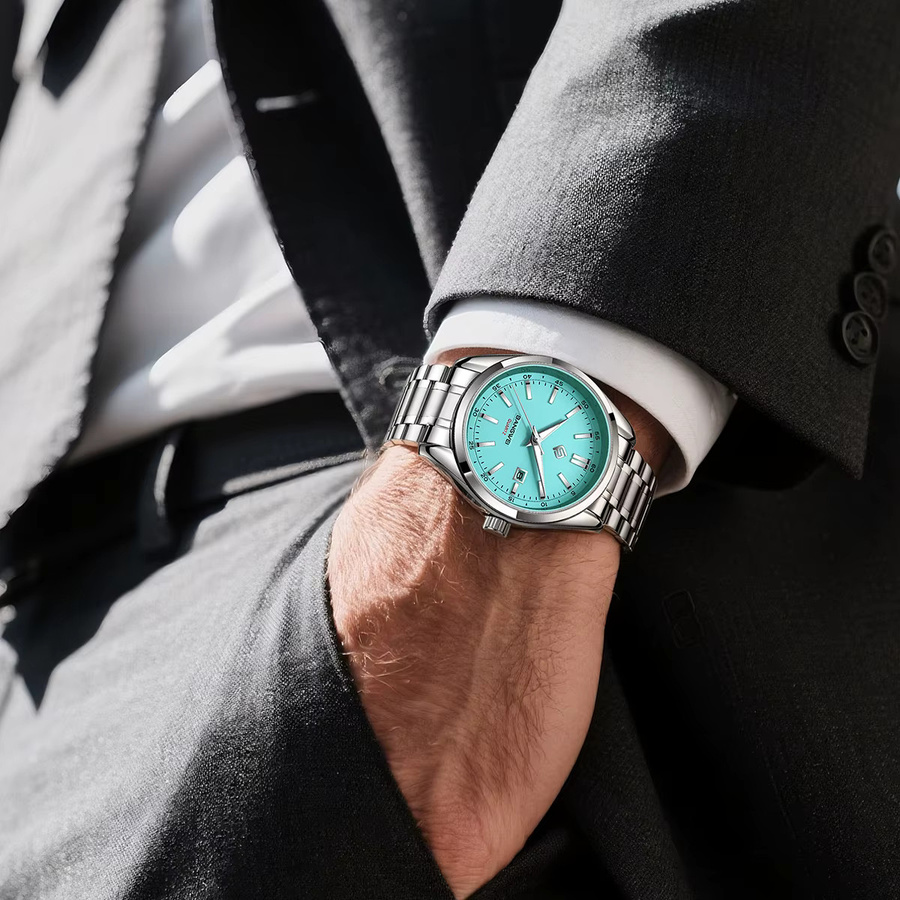 LIGE Armbanduhr Quarz, Edelstahl, Silber, Herren, Datum, Leuchtzeiger - Bild 6