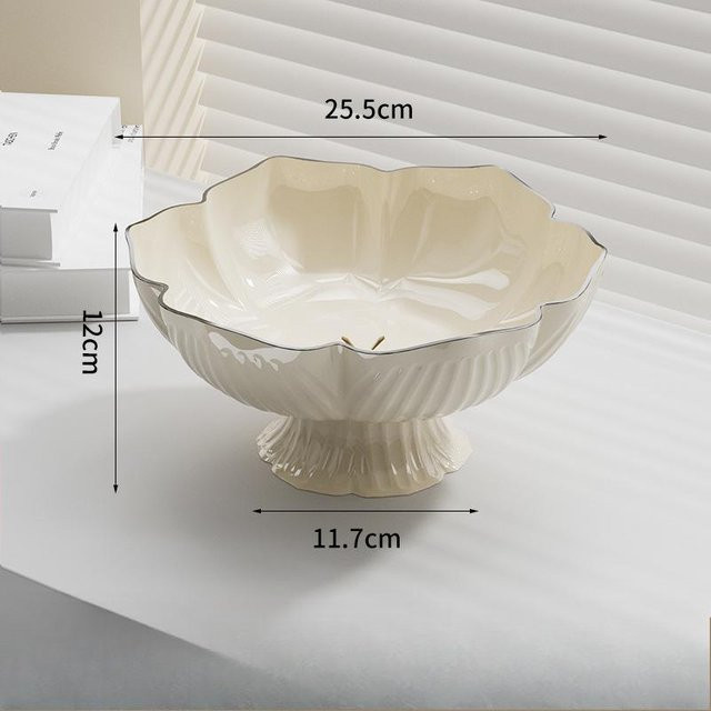 Yiran Furniture Obstschale in Beige mit Abtropffunktion für Wohnzimmer und Haushalt - Bild 1