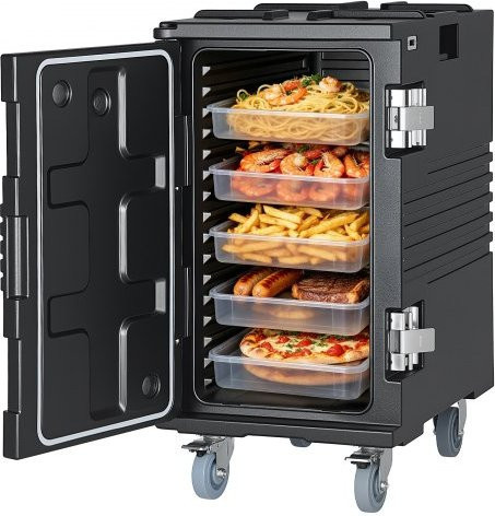 VEVOR Isolierter Warmhaltebehälter für Speisen 120 l mit Rollen und Edelstahlverschlüssen aus LLDPE für Catering und Events - Bild 1
