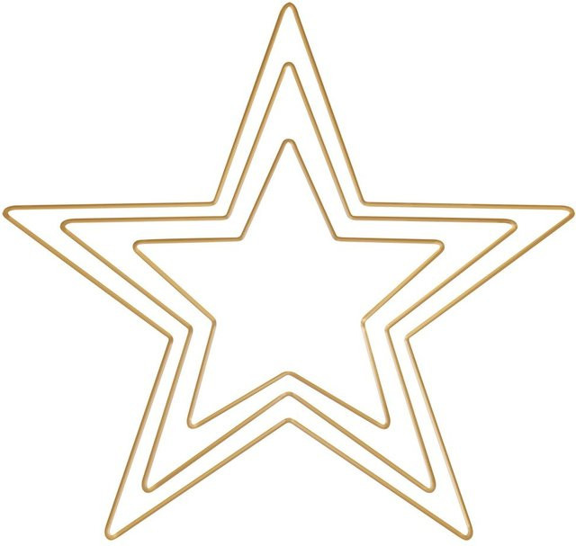 Rayher Metallring Stern in Goldfarben, 3er-Set für Weihnachtsdekoration - Bild 1