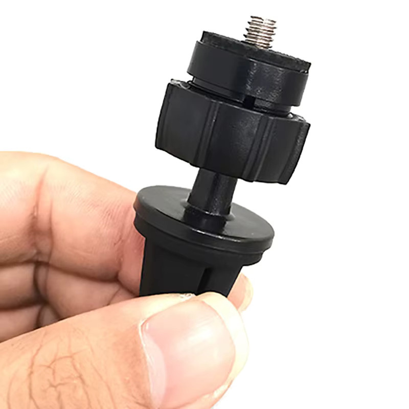 Universal 1/4 Zoll Schraube auf 17mm Kugelkopf Mount Adapter aus Kunststoff in Schwarz für Kamera, Telefon, GPS und Stativhalterungen - Bild 1