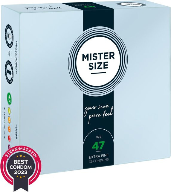 Mister Size Kondome, transparent, hauchdünn, feucht, 47 mm, Unisex - Bild 1