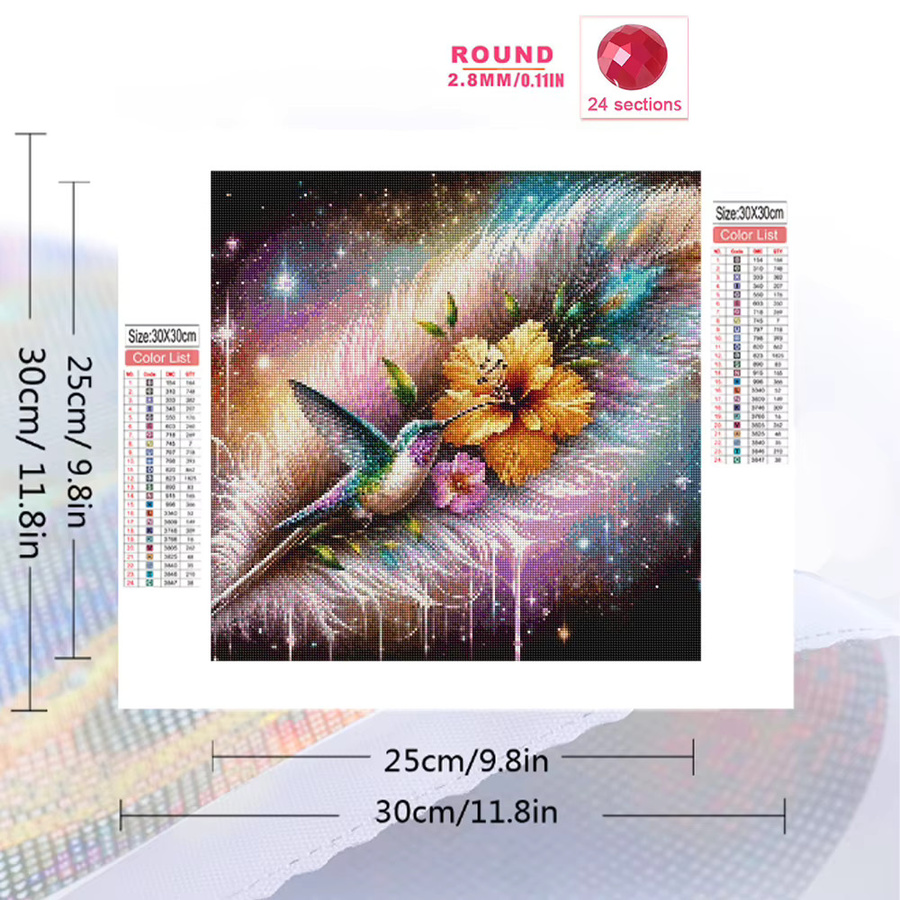 EverShine DIY Diamant Mosaik Set mit Blumen und Tieren in Multicolour für dekorative Acryl Bastelarbeiten - Bild 2