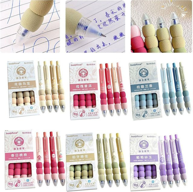 4er-Set löschbare Gel-Stifte mit Soft-Grip und 0,5 mm Spitze, schnelltrocknende blaue Tinte für Schule und Büro - Bild 1