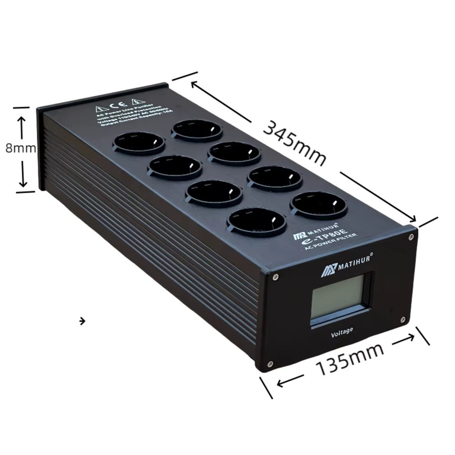 MATIHUR e-TP80 Audio Noise AC Power Filter Power Conditioner mit Überspannungsschutz und EU-Steckdosenleiste - Bild 3
