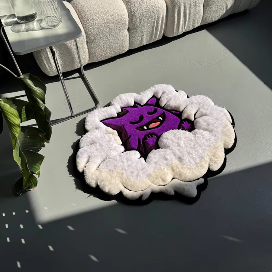 Bandai Pokemon Gengar Teppich aus Kunstfell als weiche Spielmatte und dekorative Raumdekoration für das Kinderzimmer - Bild 2