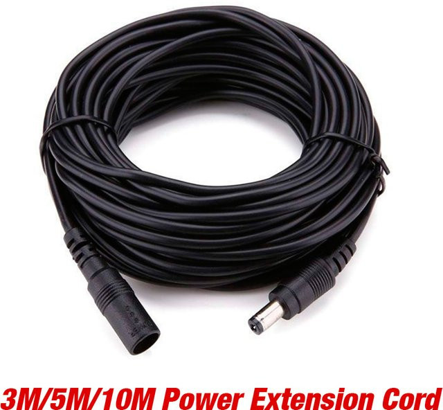 KERUI DC Power Verlängerungskabel mit 5,5mm x 2,1mm Barrel Plug Adapter, Schwarz - Bild 1