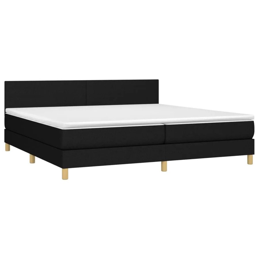 vidaXL Boxspringbett Hybrid mit Matratze und LED-Beleuchtung in Schwarz, B/T/H: 200 x 200 x 78 cm - Bild 2
