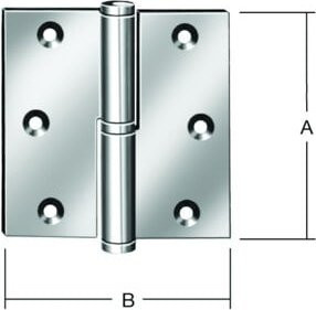 VORMANN Tür-Scharnier aus Edelstahl in Silber, B: 9,0 cm, H: 9,0 cm - Bild 1