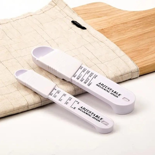 Love Home Garden Verstellbares 2-teiliges Messlöffel-Set aus Kunststoff in Weiß - Bild 1