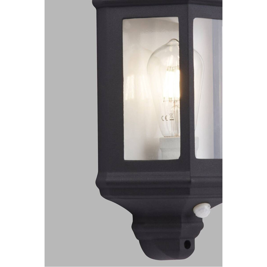 Wandaußenleuchte Laternen-Design in Schwarz und Weiß mit klarem Glas, B/H/T: 17 x 36 x 10 cm - Bild 4
