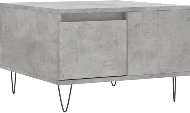 vidaXL Couchtisch modern in Betongrau aus Holzwerkstoff und Metall, B/T/H: 55 x 55 x 36,5 cm - Bild 1