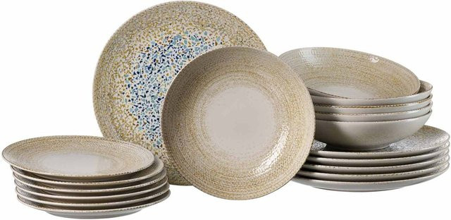 Ritzenhoff & Breker Teller-Set Rimini 18er Set in Beige, Grau und Multicolour - Bild 1