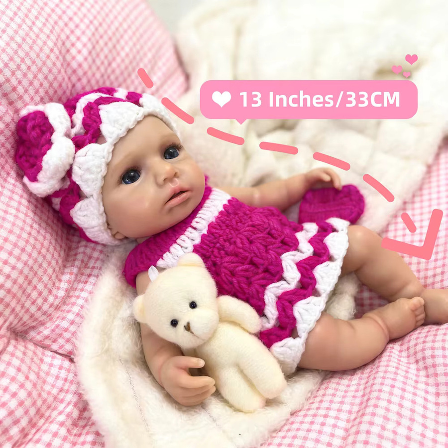 MRB LouLou Reborn-Babypuppe, aus Silikon, mit beweglichem Mund, 13 Zoll - Bild 3