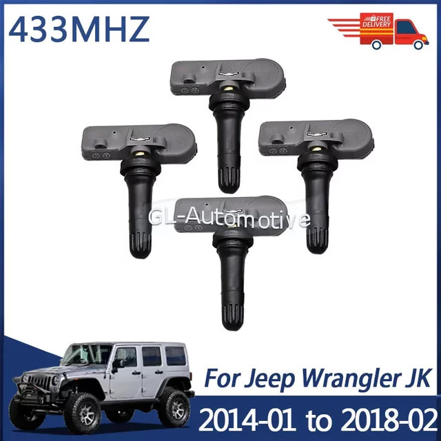 4er-Set GANGLE TPMS Reifendrucksensoren für Jeep Wrangler JK 2014-2018, 433MHz, Teilenummer 68241067AB 68241067AA - Bild 1