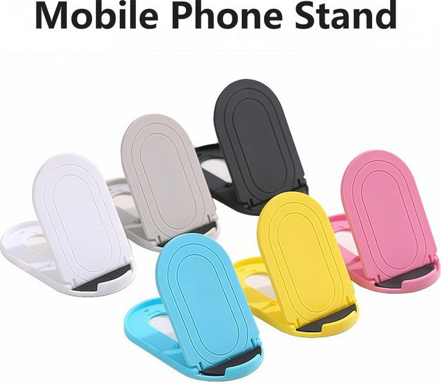 Tragbarer und faltbarer Handy-Ständer von yggcoo in Grau für iPhone, Samsung und iPad als skalierbare Desktop-Halterung - Bild 1