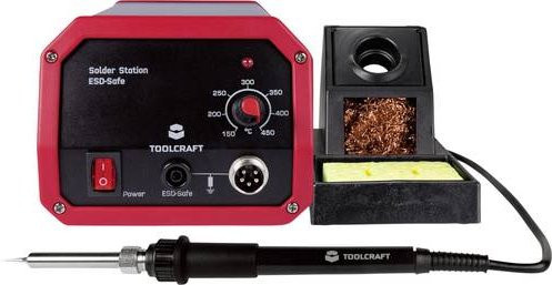 TOOLCRAFT ST-50A Lötstation analog 50W in Rot mit Lötspitze und Aluminiumgehäuse - Bild 1