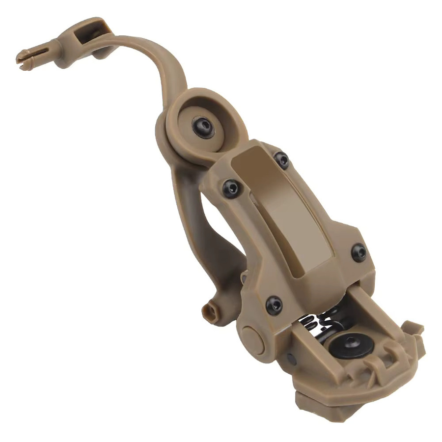 BOOIU Taktischer Headset-Ständer und ARC-Helm-Kopfhörer-Adapter mit Multi-Winkel-Rotation für OPS Core ARC-Schienen in Schwarz und Beige - Bild 2
