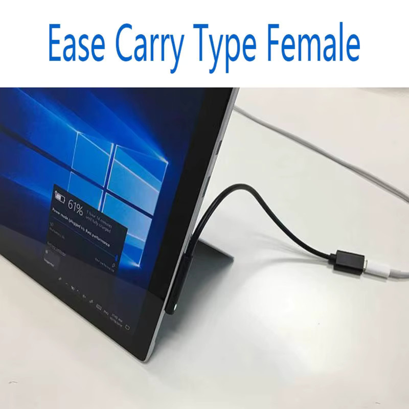 Microsoft USB-C Ladegerät-Anschlusskabel Typ C USB 3.1 PD für Surface Pro 7/6/5/4/3 in Schwarz, Länge: 15 cm - Bild 4
