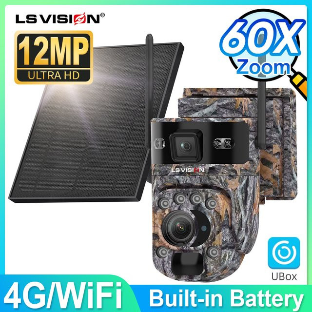 LS VISION 4G Solar Wildkamera mit 60x Zoom, Dual Screen View und WLAN für Outdoor-Einsätze inklusive Farbnachtsicht - Bild 1