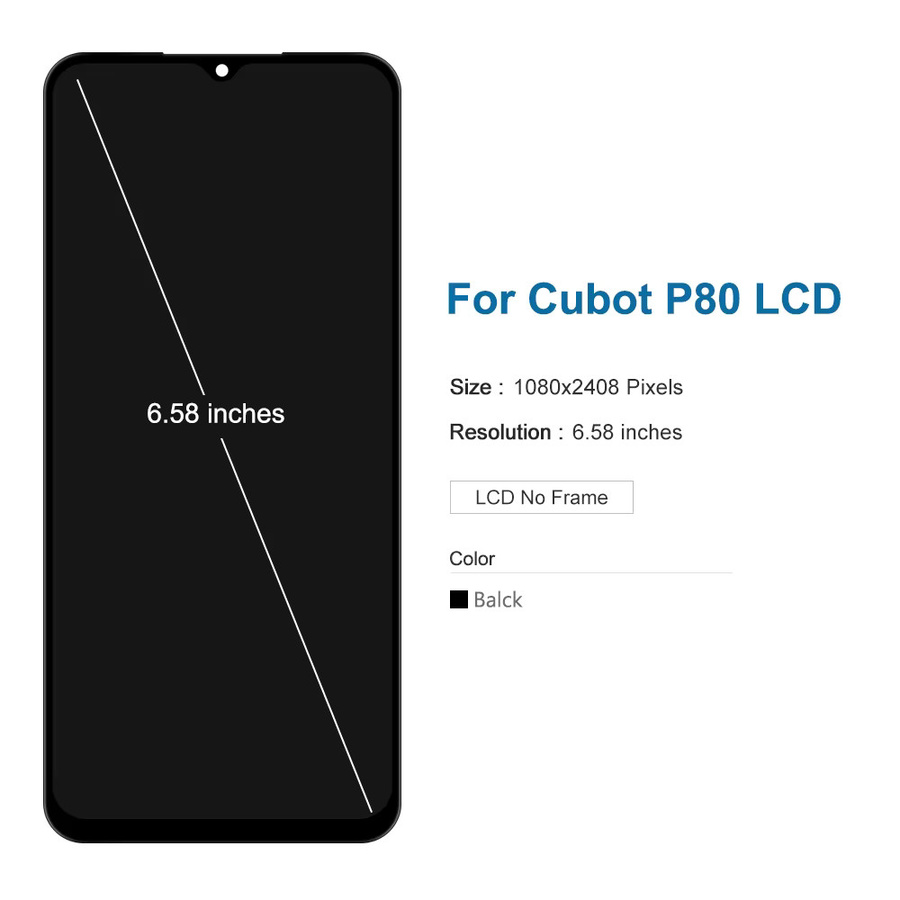 Cubot P80 LCD Display und Touchscreen Digitizer Ersatzteil in Schwarz für 6,58 Zoll Mobile Geräte - Bild 3