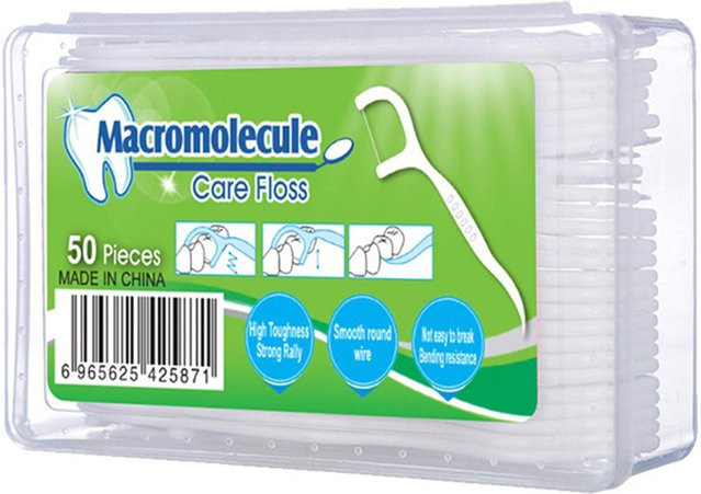 FunCouples 2-in-1 Zahnseide Picks Interdentalbürste, 50 Stück, Weiß - Bild 1