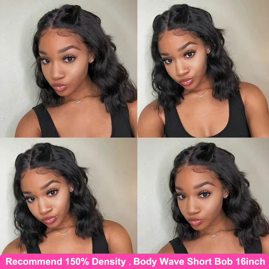 Yyong Body Wave Bob Spitze Perücke, Echthaar, Damen - Bild 5