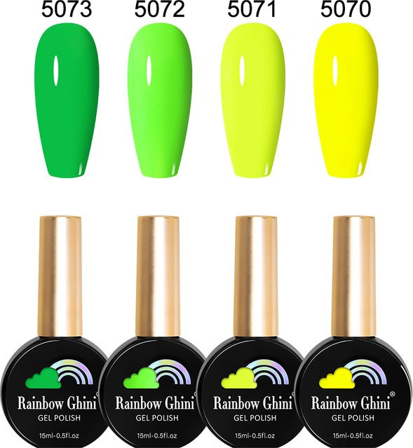 Rainbow Ghini Nagellack Set, 4 Farben, Gel, 15 ml, Glänzend - Bild 1