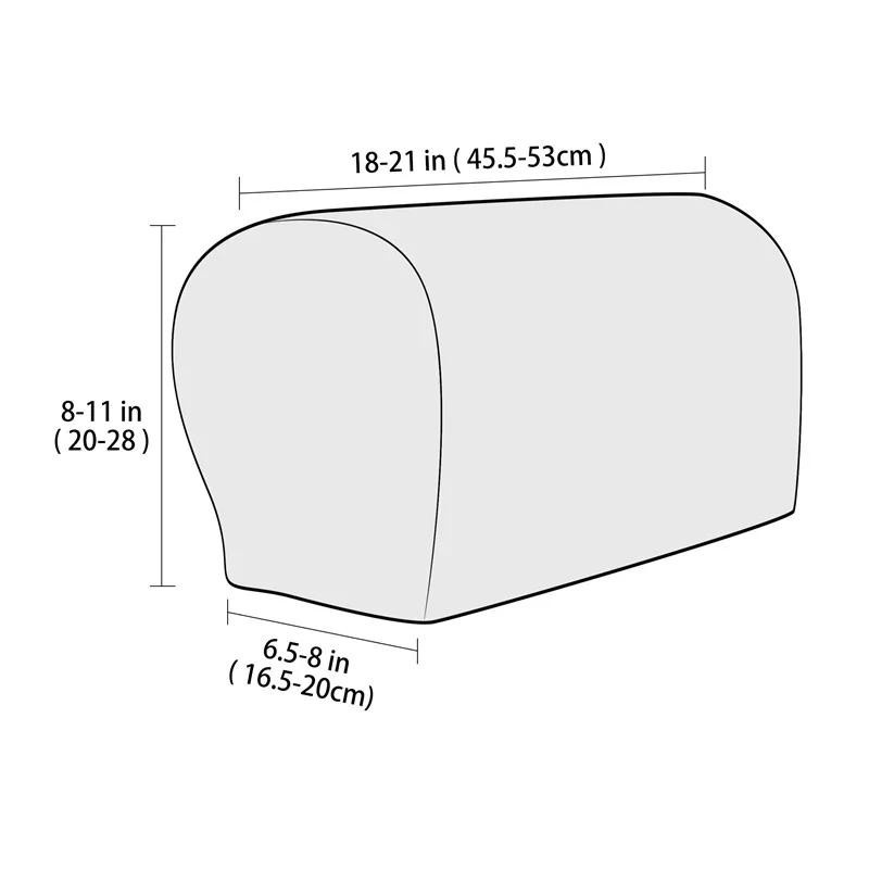2er-Set elastische Sofalehnenbezüge aus Jacquard Polyester in einfarbigem Design als rutschfester Couch-Armschutz für dein Wohnzimmer - Bild 4