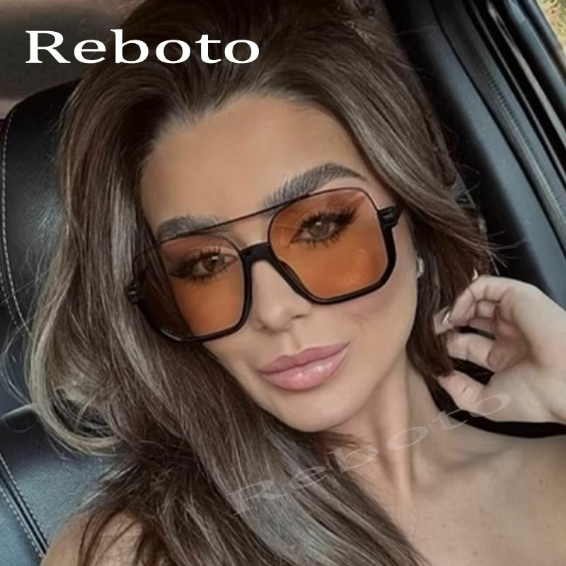 GLTRENDY Sonnenbrille Square, Halbrand, Brown, Damen, Kunststoff - Bild 2