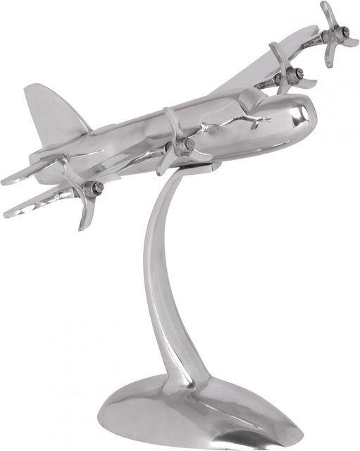 FineBuy Design Deko Flugzeug Propeller aus Aluminium in Silber, Tischdeko B: 42,0 cm, H: 30,0 cm, T: 30,0 cm - Bild 1