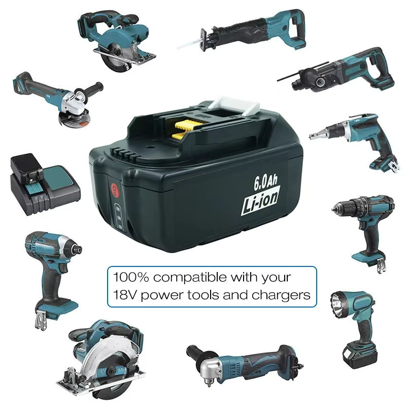 Makita Akku 18 V Lithium-Ionen für Elektrowerkzeuge, Schwarz, 2,0 - 8,0 Ah mit LED-Anzeige - Bild 3