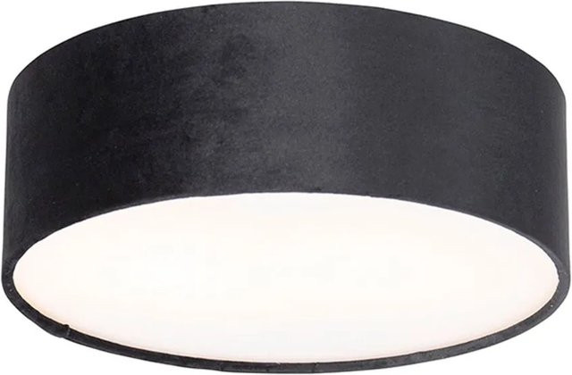 QAZQA Deckenleuchte Drum in Schwarz mit goldener Innenseite, dimmbar, Durchmesser: 30 cm - Bild 1