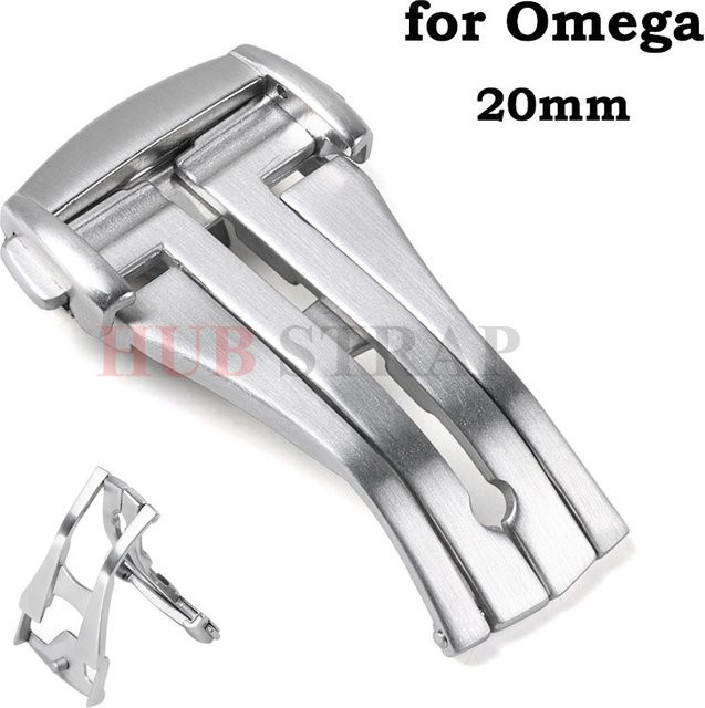 Edelstahl-Schnalle für Omega-Faltschließe, 20 mm, Silber, Unisex - Bild 1