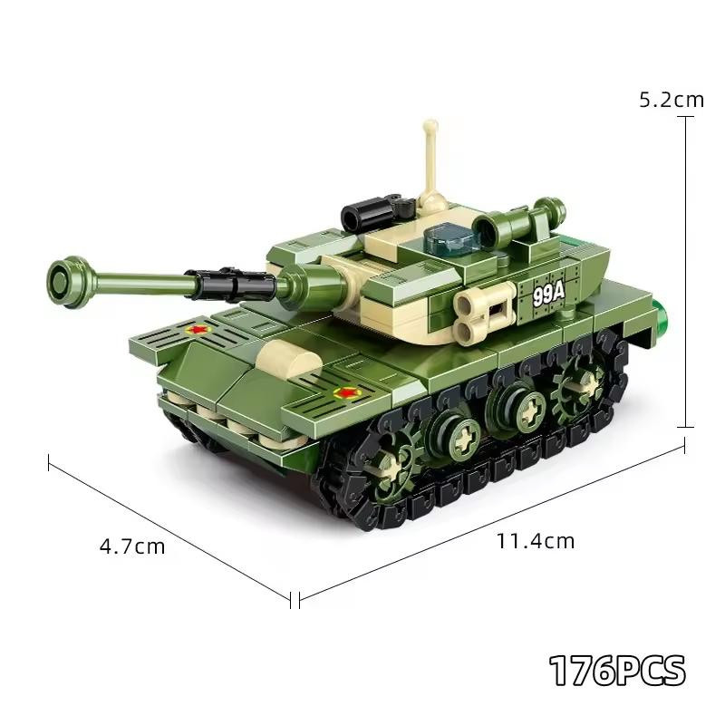 Yiran toy Zweiter Weltkrieg WW2 Armee Militär Königstiger Panzer Bausteine - Bild 3