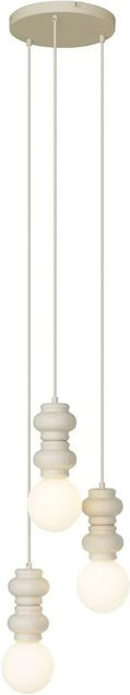 QAZQA Retro-Hängelampe Beige mit 3-flammigem Milchglas für Wohnzimmer, Esszimmer und Schlafzimmer - Bild 1