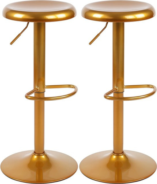 CLP Barhocker Williston 2er Set, höhenverstellbare Barstühle mit Fußablage und Bodenschoner, drehbar, modern, Metall - Bild 1