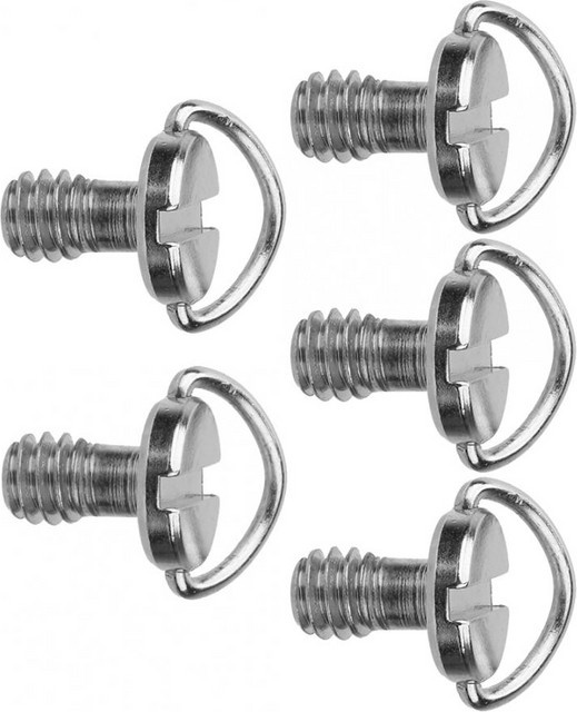 Lousxy 1/4 Zoll Kameraschraube mit zusammenklappbarem D-Ring in Silber für Schnellwechselplatten, Stativ, Einbeinstativ und Kamerakäfig - Bild 1