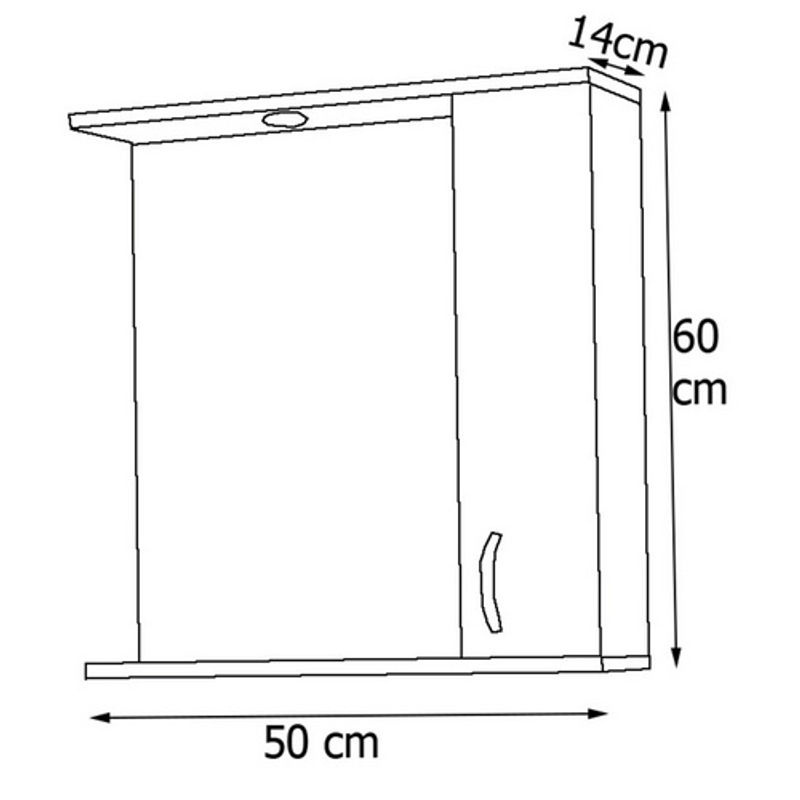 VCM Spiegelschrank Lisalo M Badschrank mit LED-Beleuchtung in Weiss, B/T/H: 50 x 14 x 60 cm - Bild 2