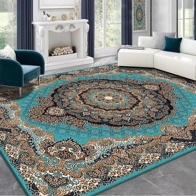 Karpetti Luxusteppich Persischrot mit floralem Design, rutschfest und waschbar, B/T: 80 x 120 cm - Bild 1