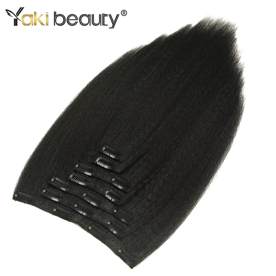 YAKIBEAUTY Haarverlängerung Yaki Clip, Synthetisch, 14 Zoll, 7 Teile/Set - Bild 2