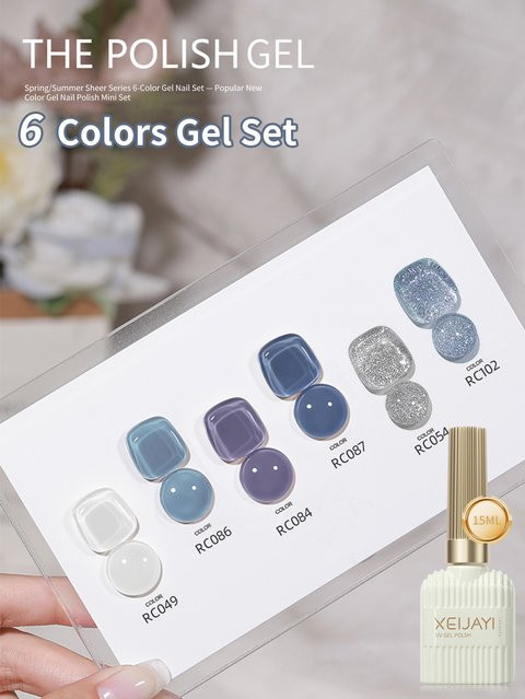 XEIJAYI Gel-Nagellack-Set, 6-teilig, 15 ml, UV/LED-Gel-Lack - Bild 1