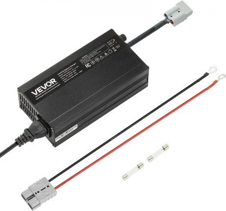 VEVOR Lithium-Batterieladegerät 12V 10A mit Anderson-Anschluss und LED-Anzeige für LiFePO4 Deep-Cycle-Akkus in Schwarz - Bild 1
