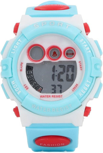 Neoglint Digitale LED Kinderuhr in Grau mit 7 blinkenden Farben, wasserdichte Sport-Armbanduhr für Mädchen und Jungen - Bild 1