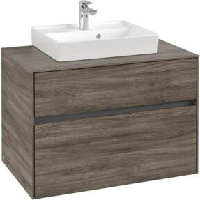 V&B Waschtischunterschrank Collaro in Stone Oak, B/T/H: 80 x 54,8 x 50 cm, mit mittiger Waschtischöffnung - Bild 1