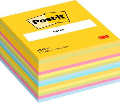 Post-it Haftnotiz-Würfel Ultra-Farben Multicolor, B/H: 7,6 x 7,6 cm, PEFC-zertifiziertes Papier - Bild 1