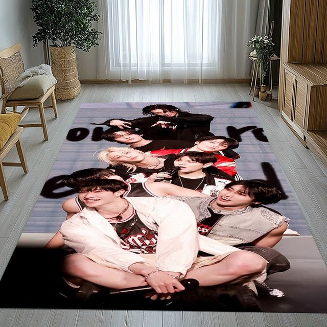 Potdemiel HD Stray Kids Kpop Star Teppich, rutschfest und weich, mehrfarbig, rechteckig - Bild 1