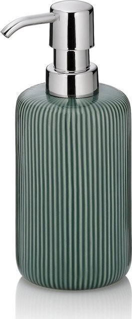 Kela Seifenspender Ava aus Keramik in Grün mit 350 ml, B/H/T: 7,5 x 17,5 x 7,5 cm - Bild 1