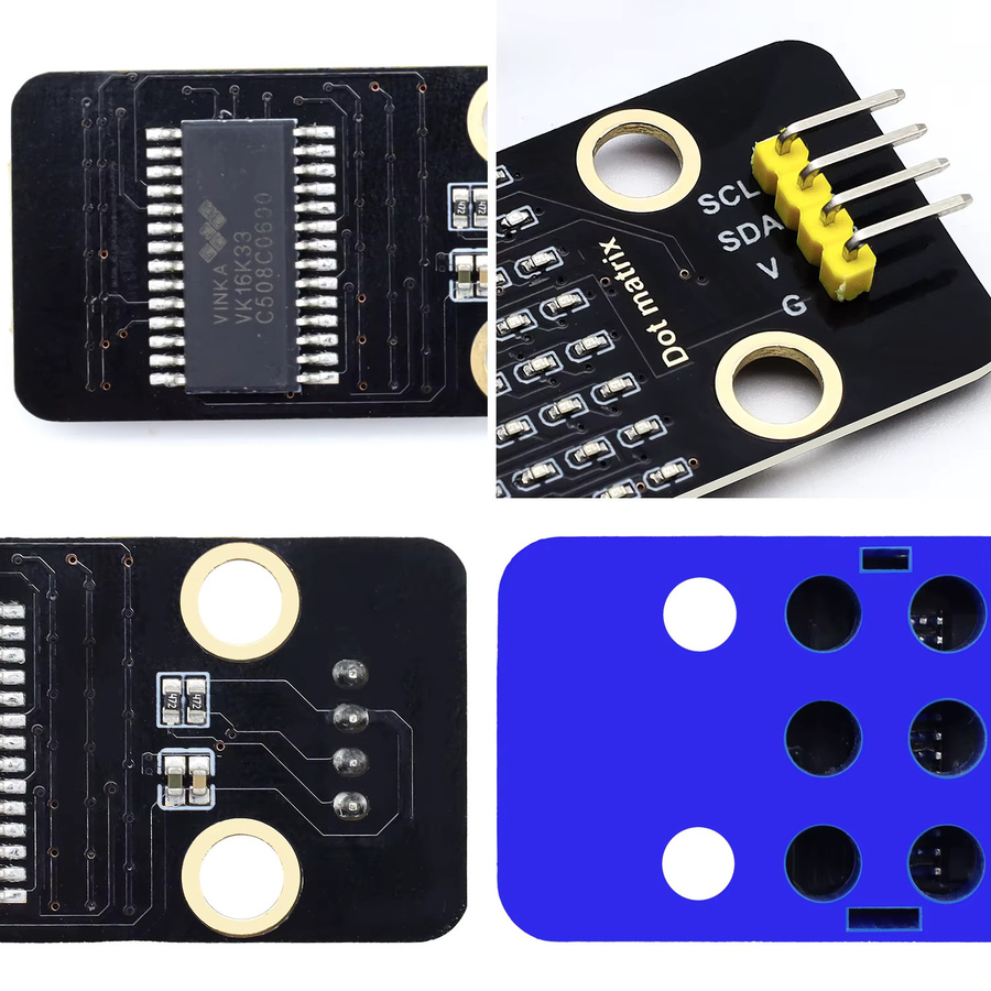 Keyestudio HT16K33_8X8 Dot Matrix Modul DIY elektronischer Baustein für Arduino IDE-Programmierung kompatibel mit Lego-Blöcken - Bild 2